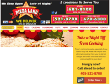Tablet Screenshot of pizzalandoklahomacity.com